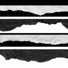 torn paper isolated on black background with copy space for text