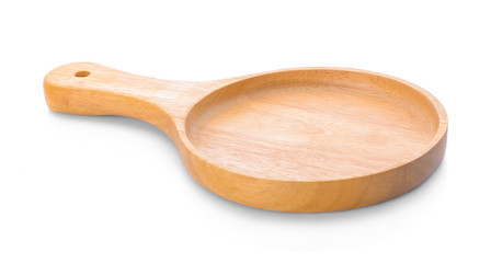 wooden bowl on white background.