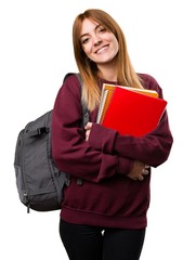 Happy student woman