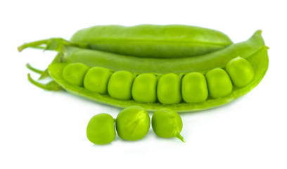 Green peas in closeup