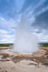 Strokkur Geysir eruption geothermal area, europe, Iceland