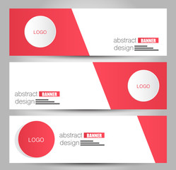 Banner template. Abstract background for design,  business, education, advertisement. Red color. Vector  illustration.