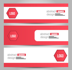 Banner template. Abstract background for design,  business, education, advertisement. Red color. Vector  illustration.