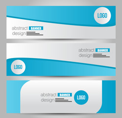 Banner template. Abstract background for design,  business, education, advertisement. Blue color. Vector  illustration.