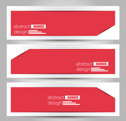 Banner template. Abstract background for design,  business, education, advertisement. Red color. Vector  illustration.