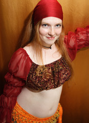 belly dancer redhead woman