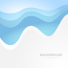 curve wave line background vector overlap paper layer with space for text and message design