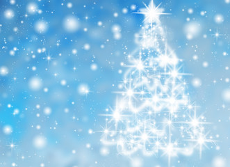 christmas tree background with garland lights