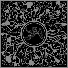 Graphic texture with abstract ornament 34