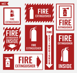 Sign of the fire extinguisher in vector © extracoin