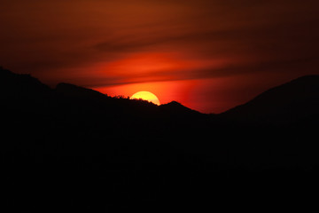 Siluate sun at Thailand