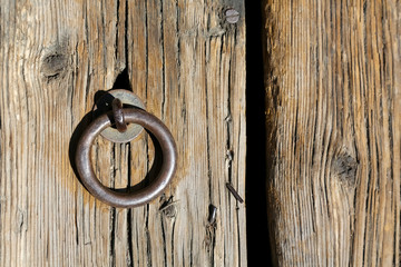 Old weathered wooden door