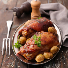 roasted meat and potato