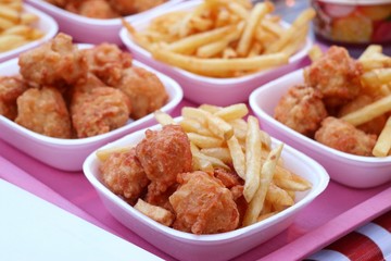 French fries and nuggets