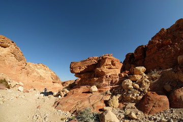 Fototapeta premium Scenic hike in Timna mountains.