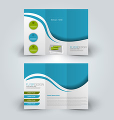 Brochure mock up design template for business, education, advertisement. Trifold booklet editable printable vector illustration.