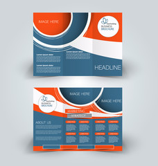 Brochure mock up design template for business, education, advertisement. Trifold booklet editable printable vector illustration.
