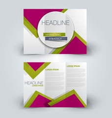 Brochure mock up design template for business, education, advertisement. Trifold booklet editable printable vector illustration.