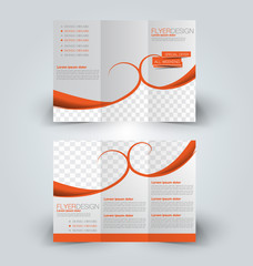 Brochure mock up design template for business, education, advertisement. Trifold booklet editable printable vector illustration.