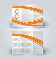 Brochure mock up design template for business, education, advertisement. Trifold booklet editable printable vector illustration.