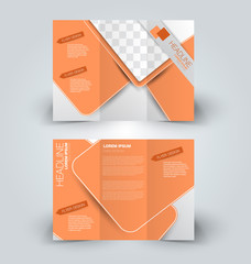 Brochure mock up design template for business, education, advertisement. Trifold booklet editable printable vector illustration.