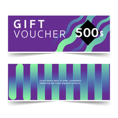 Abstract Design Business Gift voucher and background template with colorful cute coupon design,vector illustrator