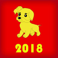 Yellow dog, symbol of the year 2018