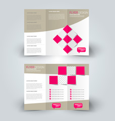 Brochure mock up design template for business, education, advertisement. Trifold booklet editable printable vector illustration.