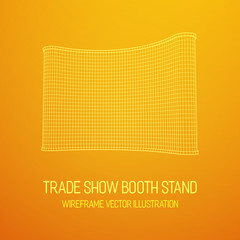 Trade show booth. Wireframe mesh vector. Template for your design.