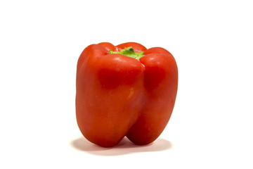 Red bell pepper isolated on white background