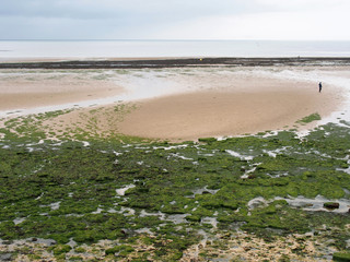 Plage de Normandie à marée basse