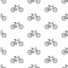 Cotton fabric bicycle seamless pattern black