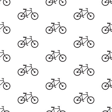 bicycle seamless pattern black