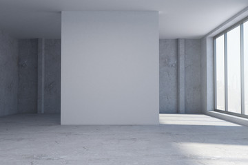 Grunge room with empty wall