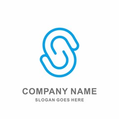 Monogram Letter S Infinity Circle Digital Link Connection Technology Computer Business Company Stock Vector Logo Design Template 