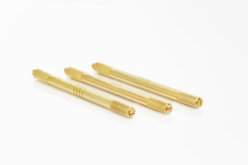 Close up isolated blade holder for microblading on a white background 