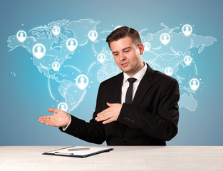 Businessman sitting at a desk