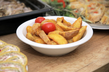 Baked roasted potato with herbs