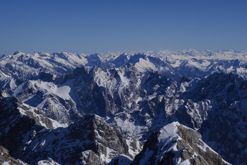 Fototapeta premium View from the Zugspitze, Germany, Bavaria