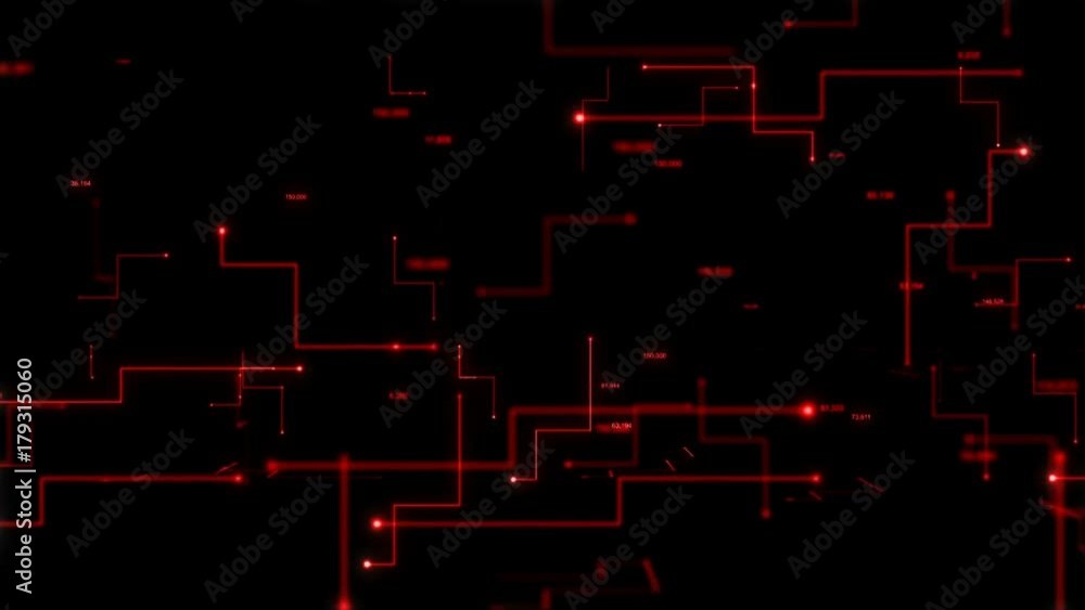 Poster 4k animation 3d abstract dark background moving dot and line metaphor cyber futuristic data transfer