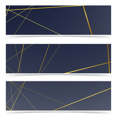 Minimalistic abstract art-deco royal vintage style banners collection
