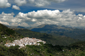 View of Algatocin, Andalusia, Spain on a cloudy day