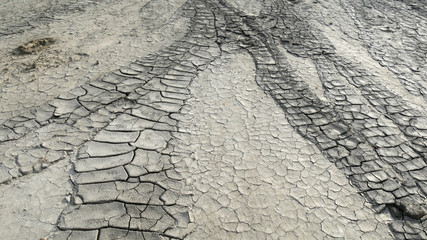 Texture di argilla di eruzione vulcanica sul terreno