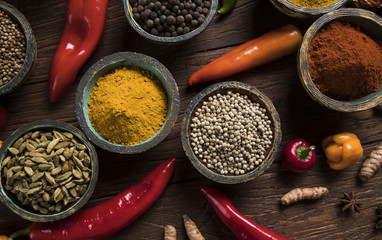 Spice Still Life, wooden bowl
