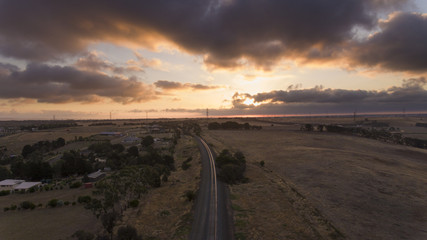 Sunset Over Railway Tracks