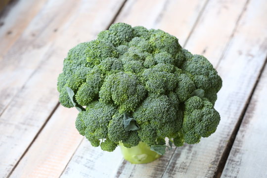 broccoli on a wooden background