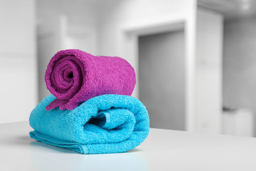 Assorted colored towels