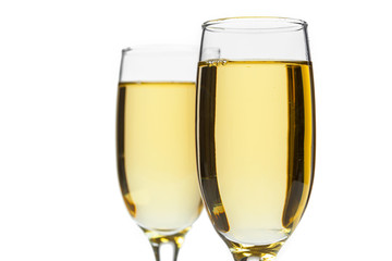 champagne glass isolated on white background