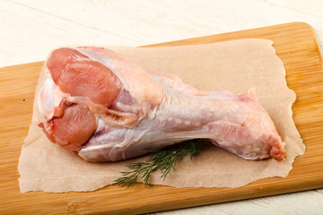Raw turkey leg