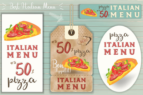Italian Pizza Stickers Set - Powered by Adobe